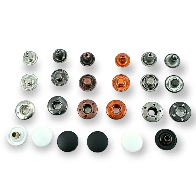 Plastic Alpha 15 mm Snaps Buttons19/32" 24L Brass Set Of 4 ERCA0015PL