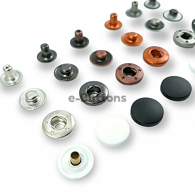 Plastic Alpha 15 mm Snaps Buttons19/32" 24L Brass Set Of 4 ERCA0015PL