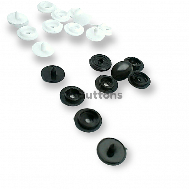 12,5 mm Plastic Snaps Buttons 31/64" 20L Set Of 4 (500 Pcs/Pkt) PLS00125ERC