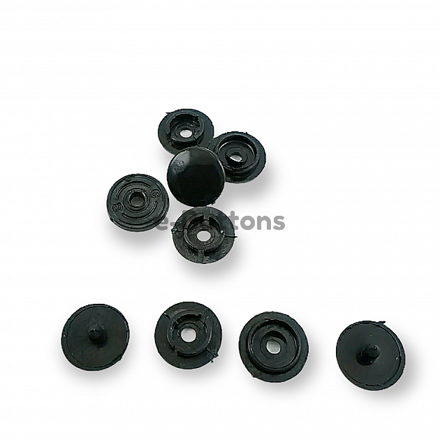 12,5 mm Plastic Snaps Buttons 31/64" 20L Set Of 4 (500 Pcs/Pkt) PLS00125ERC