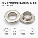 10 mm / 0.39 in Inner Diameter Stainless Metal Eyelet Capsule, 500 pcs/Pack ER0024P