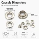 10 mm / 0.39 in Inner Diameter Stainless Metal Eyelet Capsule, 500 pcs/Pack ER0024P for textile, leather, and outdoor