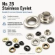 Stainless Steel Eyelet 13 mm / 0.51 in Inner Diameter ER0028P for textile and leather applications