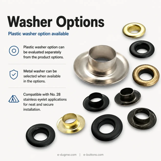 Stainless Steel Eyelet 13 mm / 0.51 in Inner Diameter ER0028P for textile and leather applications