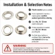 Stainless Steel Eyelet 28 mm / 1.10 in Inner Diameter for textile, leatherwork, bags, and footwear - 500 Pieces Pack ER0034P