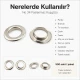 Stainless Steel Eyelet 28 mm / 1.10 in Inner Diameter for textile, leatherwork, bags, and footwear - 500 Pieces Pack ER0034P