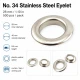 Stainless Steel Eyelet 28 mm / 1.10 in Inner Diameter for textile, leatherwork, bags, and footwear - 500 Pieces Pack ER0034P