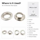 Stainless Steel Eyelet 28 mm / 1.10 in Inner Diameter for textile, leatherwork, bags, and footwear - 500 Pieces Pack ER0034P
