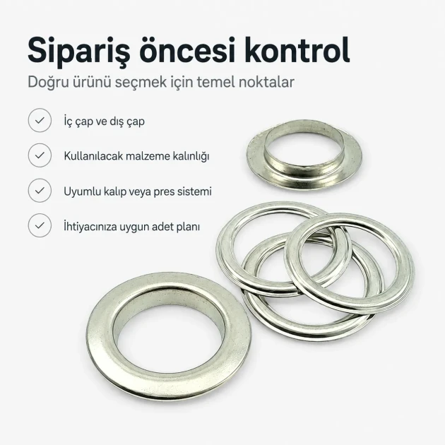 32 No 21 mm Düz Pirinç Kuşgözü - 31,8 mm dış çap, 21 mm iç çap, 4,7 mm boru uzunluğu ile branda, perde ve çadır uygulamaları