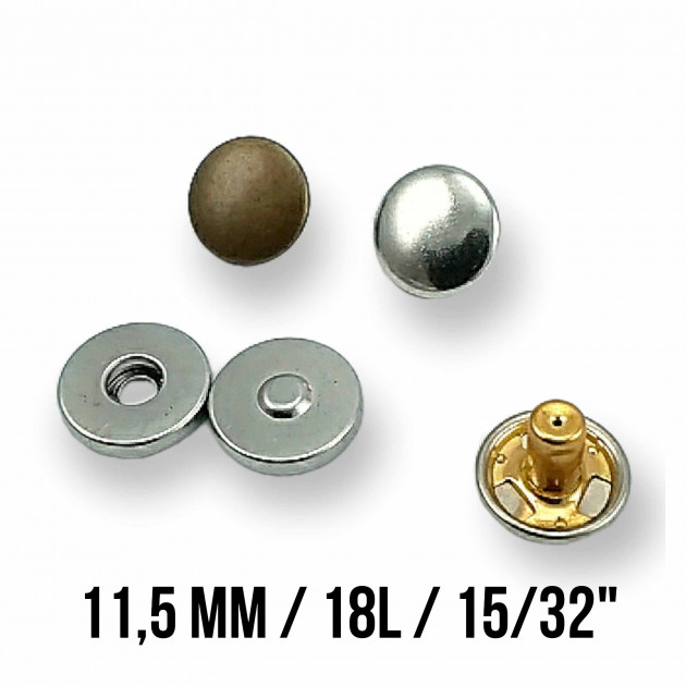 Magnetic Snap Fastener 12.5 mm Curved Brass Set of 4 ERMK0125PR