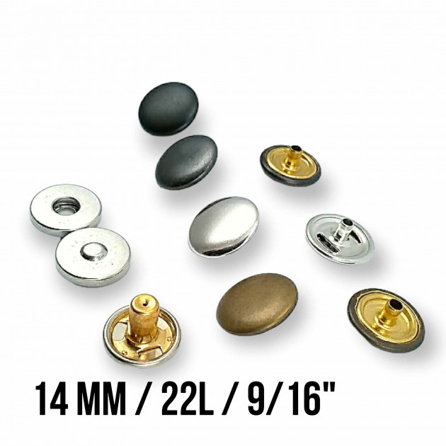Magnetic Snap Fastener 12.5 mm Curved Brass Set of 4 ERMK0125PR