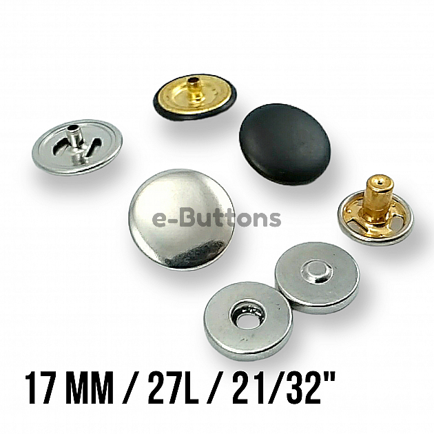 Magnetic Snap Fastener 12.5 mm Curved Brass Set of 4 ERMK0125PR