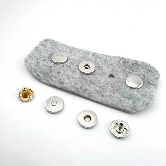 Magnetic Snap Fastener 12.5 mm Curved Brass Set of 4 ERMK0125PR