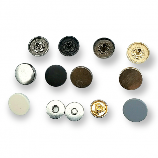 Magnetic Snap Fastener 15 mm Flat Zamak Set of 4 ERMK015ZMK15 Magnetic Snap Fastener 15 mm Flat Zamak Set of 4 ERMK015ZMK15