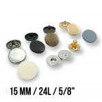 Magnetic Snap Fastener 15 mm Flat Zamak Set of 4 ERMK015ZMK15