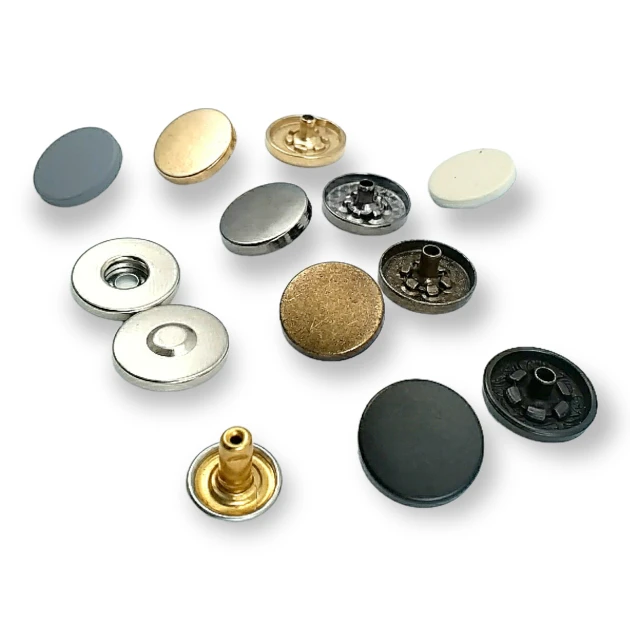 Magnetic Snap Fastener 15 mm Flat Zamak Set of 4 ERMK015ZMK15