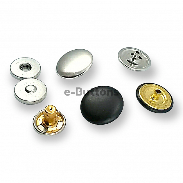 Magnetic Snap Buttons 18 mm Curved Brass Set of 4 ERMK018PR