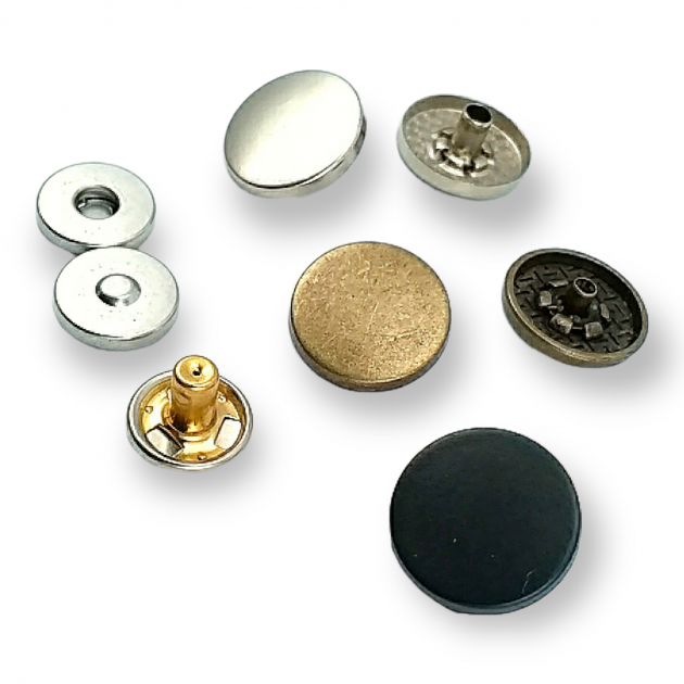 Magnetic Snap Fastener 17 mm  Flat Zamak Set of 4 ERMK018ZMK17