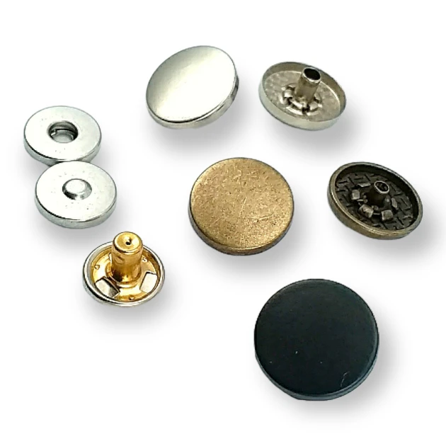 Mıknatıslı Çıtçıt 17 mm Düz Zamak 4 lü Takım ERMK018ZMK17