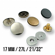 Magnetic Snap Fastener 17 mm  Flat Zamak Set of 4 ERMK018ZMK17