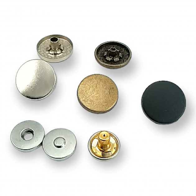 Magnetic Snap Fastener 17 mm  Flat Zamak Set of 4 ERMK018ZMK17