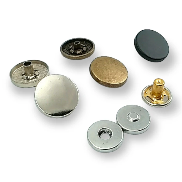 Mıknatıslı Çıtçıt 17 mm Düz Zamak 4 lü Takım ERMK018ZMK17