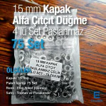 Alfa Paslanmaz Çıtçıt Düğme 15 mm Çıtçıt Düğme 75 Adet/Paket C0001PPK