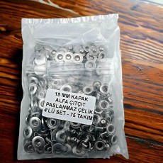 Alfa Stainless Snap Fasteners 15 mm Snap Button 75 Pcs/Pack C0001PPK