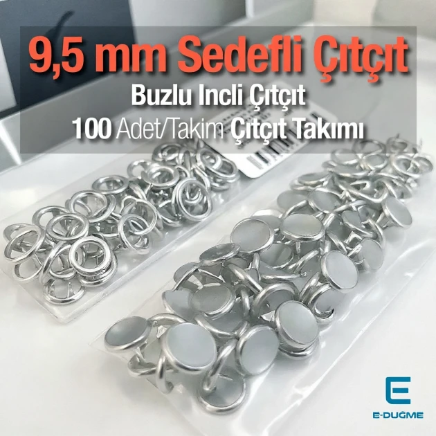 9,5 mm Paslanmaz Bebe Çıtçıtı Sedefli Klikıt Çıtçıt 100 Adet/Pk C0095SPPK