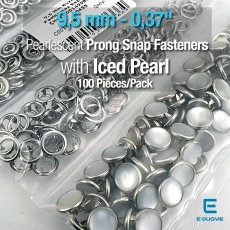 Baby Pearlescent Snap Buttons 9,5 mm Prong Snaps Fastener 3/8" Stainless 100 Pcs/Pk C0095SPPK