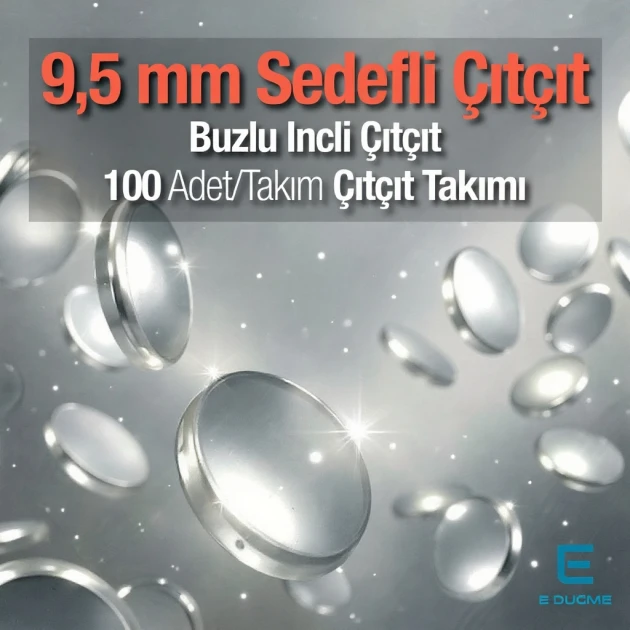 9,5 mm Paslanmaz Bebe Çıtçıtı Sedefli Klikıt Çıtçıt 100 Adet/Pk C0095SPPK