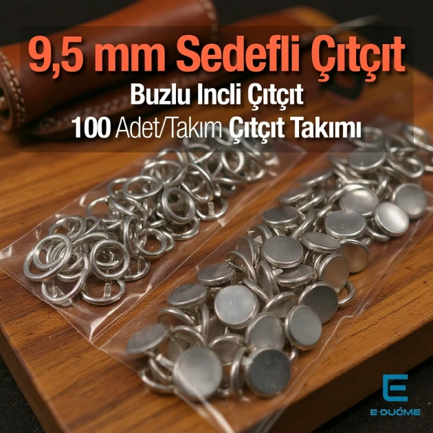 9,5 mm Paslanmaz Bebe Çıtçıtı Sedefli Klikıt Çıtçıt 100 Adet/Pk C0095SPPK