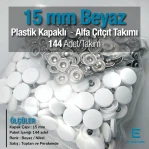 5 mm Alfa Çıtçıt Düğme 1 Plastik Kapak Saç 3 Alt Parça 144 Adet/Paket CPL0001PPK