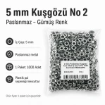 5 mm / 0.20 in Inner Diameter Stainless Metal Eyelet, 1000 pcs/Pack ER0002PPK