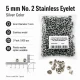5 mm Inner Diameter Stainless Metal Eyelet, 1000 pcs/Pack ER0002PPK for crafting and textile applications