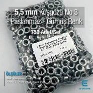 Stainless Eyelet Free Nickel 7/32" Inner Diameter 5.5 mm 750 Pcs/Pack ER0003PPK