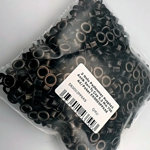 5,5 mm Kuşgözü Paslanmaz Antik Sarı 3 Nolu 750 Ad/Paket ER0003PPKAS