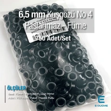 17/64" Eyelets 6.5 mm  Black Nickel - Gun Metal Stainless 750 Pcs/Pack ER0004PPKBN