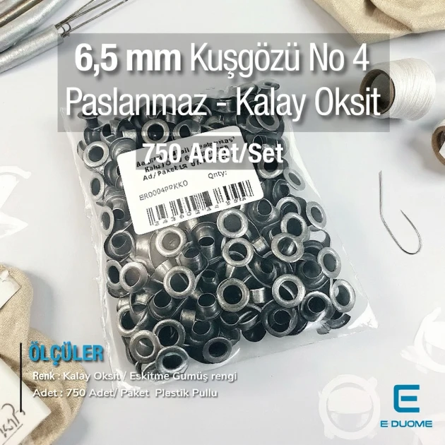 17/64" Eyelets Old Silver  Stainless 750 Pcs/Pack ER0004PPKKO