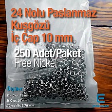 25/64" Stainless Steel Eyelet Inner Diameter 10 mm (250 Pcs/Pack) ER0024PPK