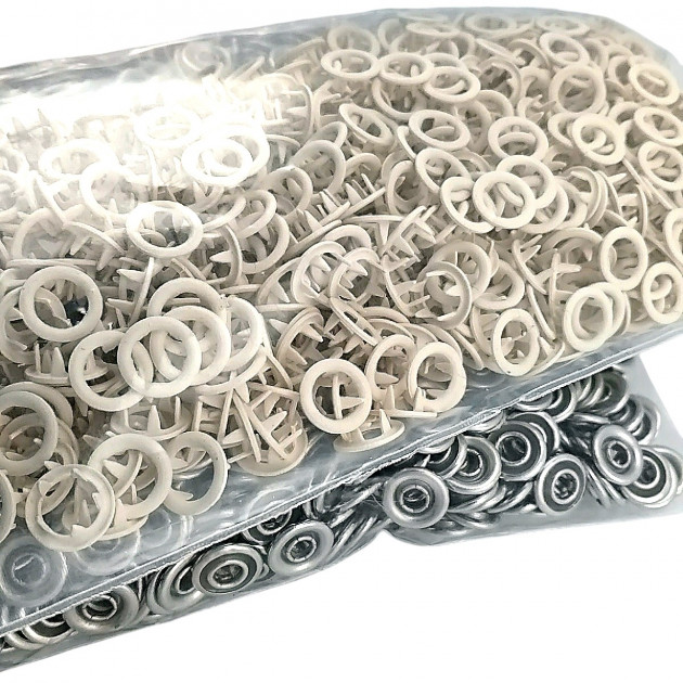 Prong Snap Fasteners 8 mm 0,31" For Baby Clothes Ecru Color 700 Pieces ERBCLK0008PECRU