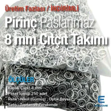 Bebe Çıt Çıtı 8 mm Kirli Beyaz Renk 250 Adet Klikıt Çıtçıt ERBCLK0008PKBEYAZ