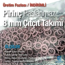 0,31" Prong Snap Fasteners 8 mm For Baby Clothes 250 Pieces Powder Color ERBCLK0008PMOR