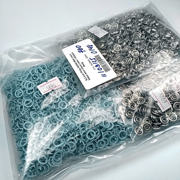 Baby Snap Fastener 250 Pcs 8 mm - 0,31" Baby Blue Prong Snap Fastener ERBCLK0008PRLB