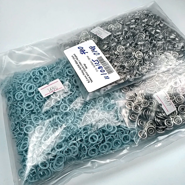 Baby Snap Fastener 250 Pcs 8 mm - 0,31" Baby Blue Prong Snap Fastener ERBCLK0008PRLB