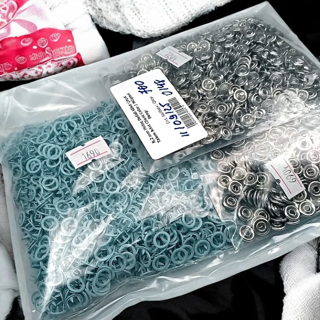 Baby Snap Fastener 250 Pcs 8 mm - 0,31" Baby Blue Prong Snap Fastener ERBCLK0008PRLB