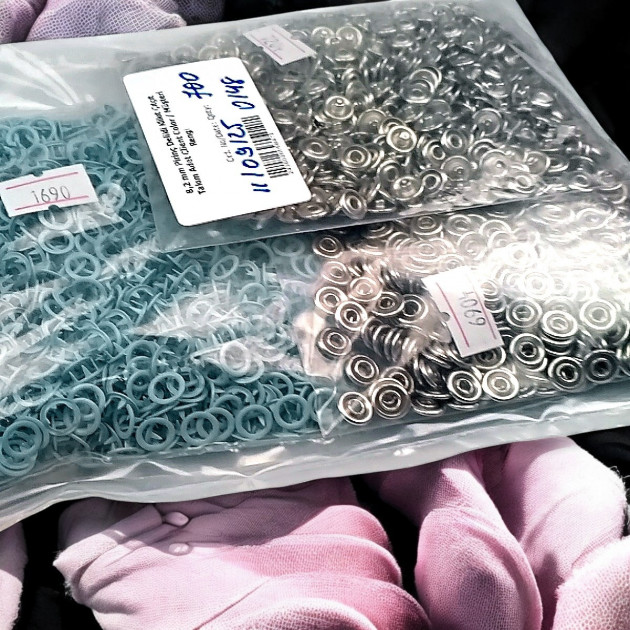 Baby Snap Fastener 250 Pcs 8 mm - 0,31" Baby Blue Prong Snap Fastener ERBCLK0008PRLB