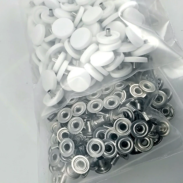 Plastic 15 mm - 0,59" White Snap Fastener with Cap 100 pieces/pack ERC0015PWHT