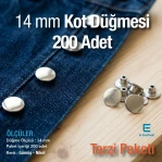 22L 35/64" Jeans Button 14 mm Stainless 200 pcs/pkt ERK0140PPK