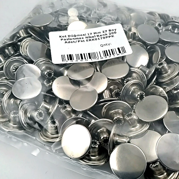 17 mm 27L  Jeans Button 13/64" Stainless Steel ERK0170PPK
